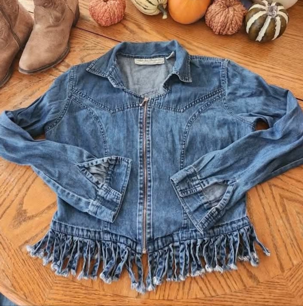 Vintage Adobe Rose Denim Top